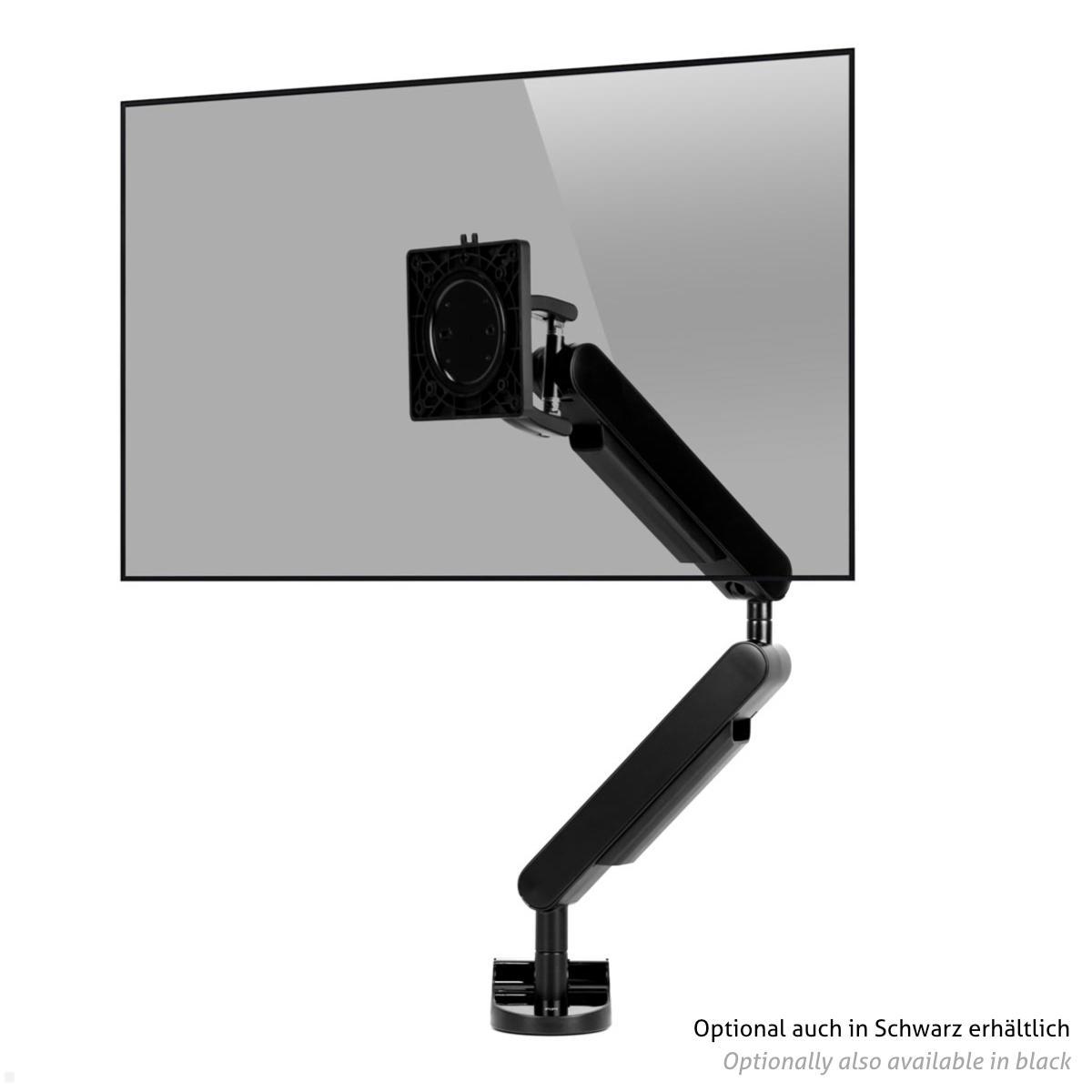 Bachmann ZG1 Monitorhalterung mit Tischklemme 17-34 Zoll, weiß, Frontansicht Bachmann ZG1 Monitorhalterung mit Tischklemme 17-34 Zoll, weiß, Frontansicht