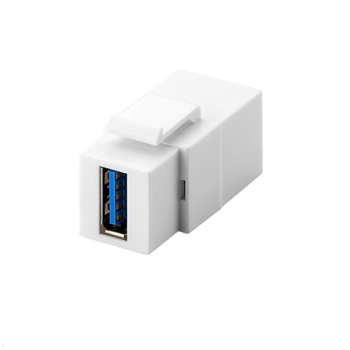 TecLines TKM013W USB-A 3.0 Keystone Modul Buchse/Buchse, weiß TecLines TKM013W USB-A 3.0 Keystone Modul Buchse/Buchse, weiß