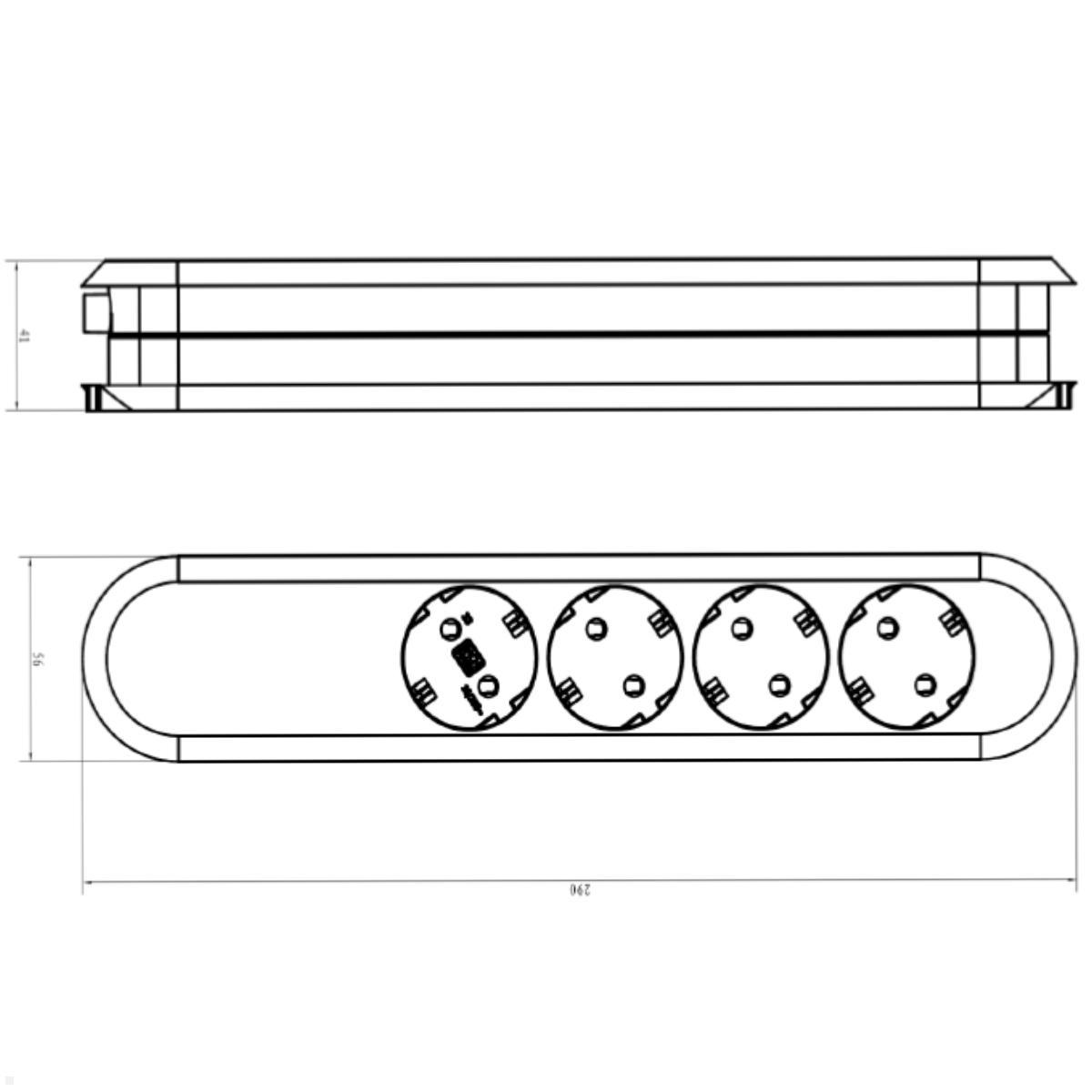 Bachmann SMART 4x Steckdosenleiste ohne Zuleitung (381.223K) weiß Maße Bachmann SMART 4x Steckdosenleiste ohne Zuleitung (381.223K) weiß Maße