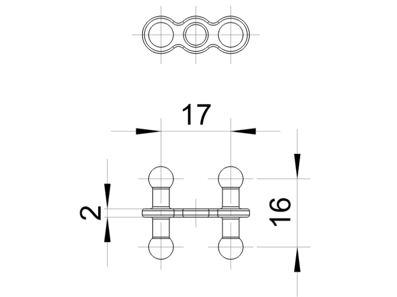 Bachmann Zubehör Easy-Connect Montagestab Universalkupplung (930.026) Maße