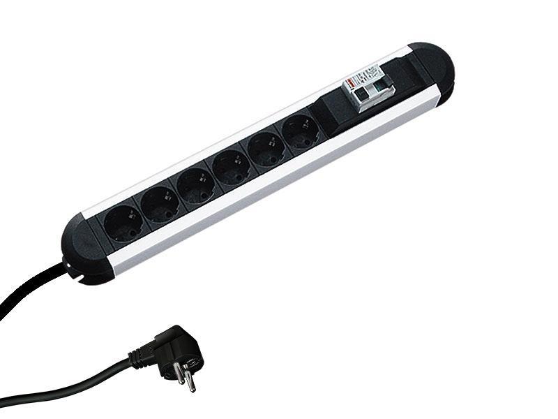 Bachmann PRIMO 6-fach Steckdosenleiste mit FI-Schalter 2m Zuleitung (331.035)