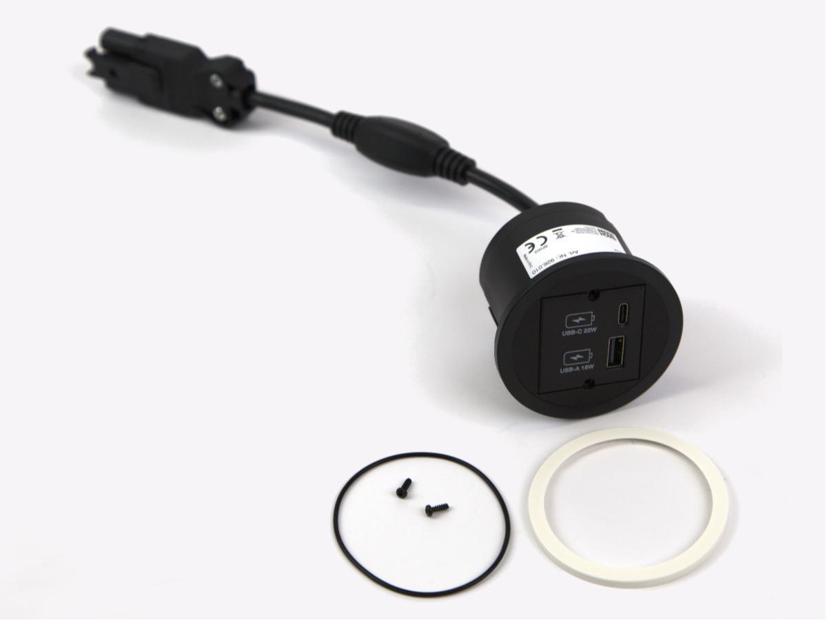 Bachmann PIX mit USB-A und USB-C Charger Ladestation (926.030) Lieferumfang Bachmann PIX mit USB-A und USB-C Charger Ladestation (926.030) Lieferumfang