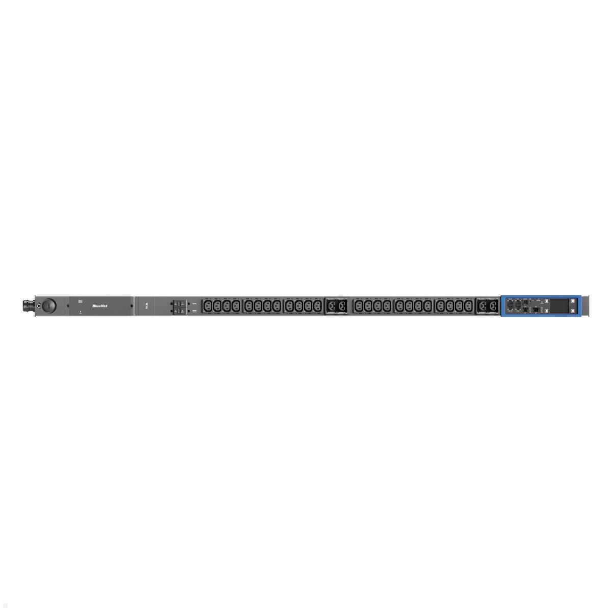Bachmann BN PRO S Switched RCM - 32A Rack PDU mit 24xC13 4xCombo 2xMCB, 3,0m CEE 32A/3p (BM0024779), C13 Combo MCB Rack PDU