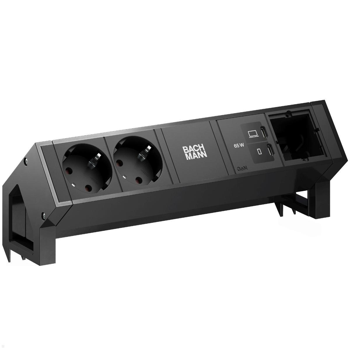 Bachmann DESK 2 Steckdosenleiste USB C/C 65W, schwarz (BM0024275)