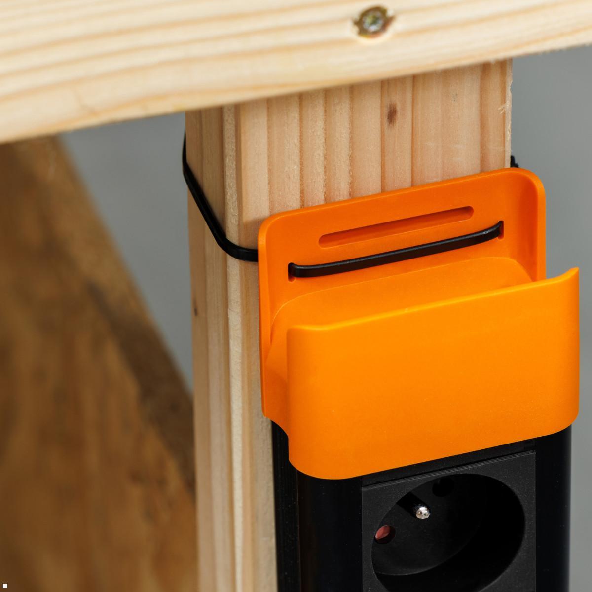 Bachmann CONNECTUS 6x Steckdose CEE7/3, 1x USB A/C, 1x Schalter, grau (BM005920) Befestigung Kabelbinder