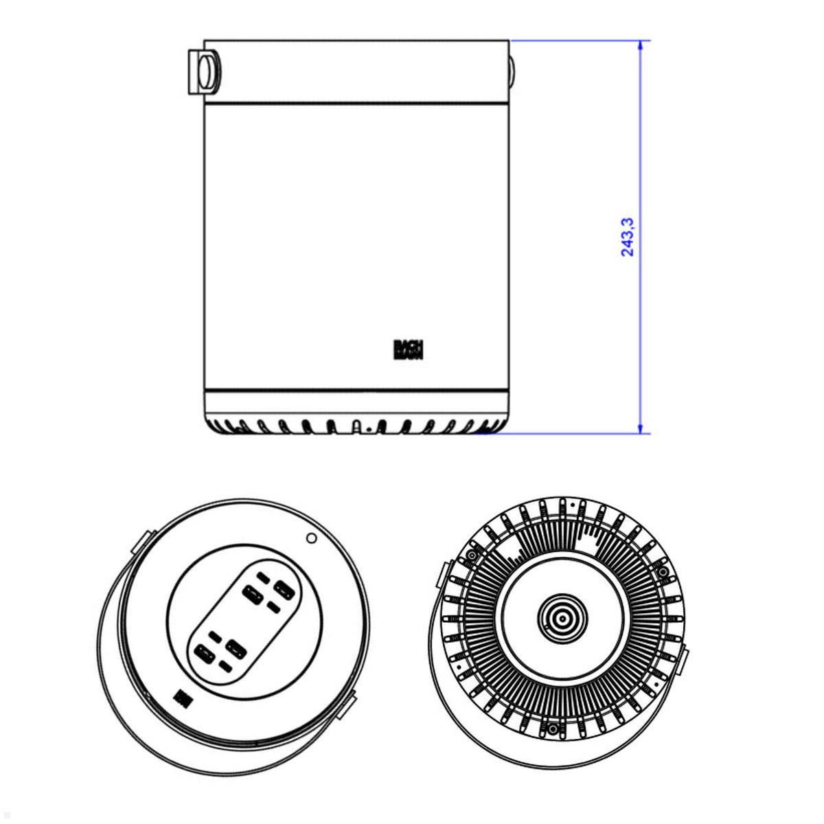 Bachmann MOV:E Power Unit 4x USB A/C Charger, weiß (BM0011023), Maße