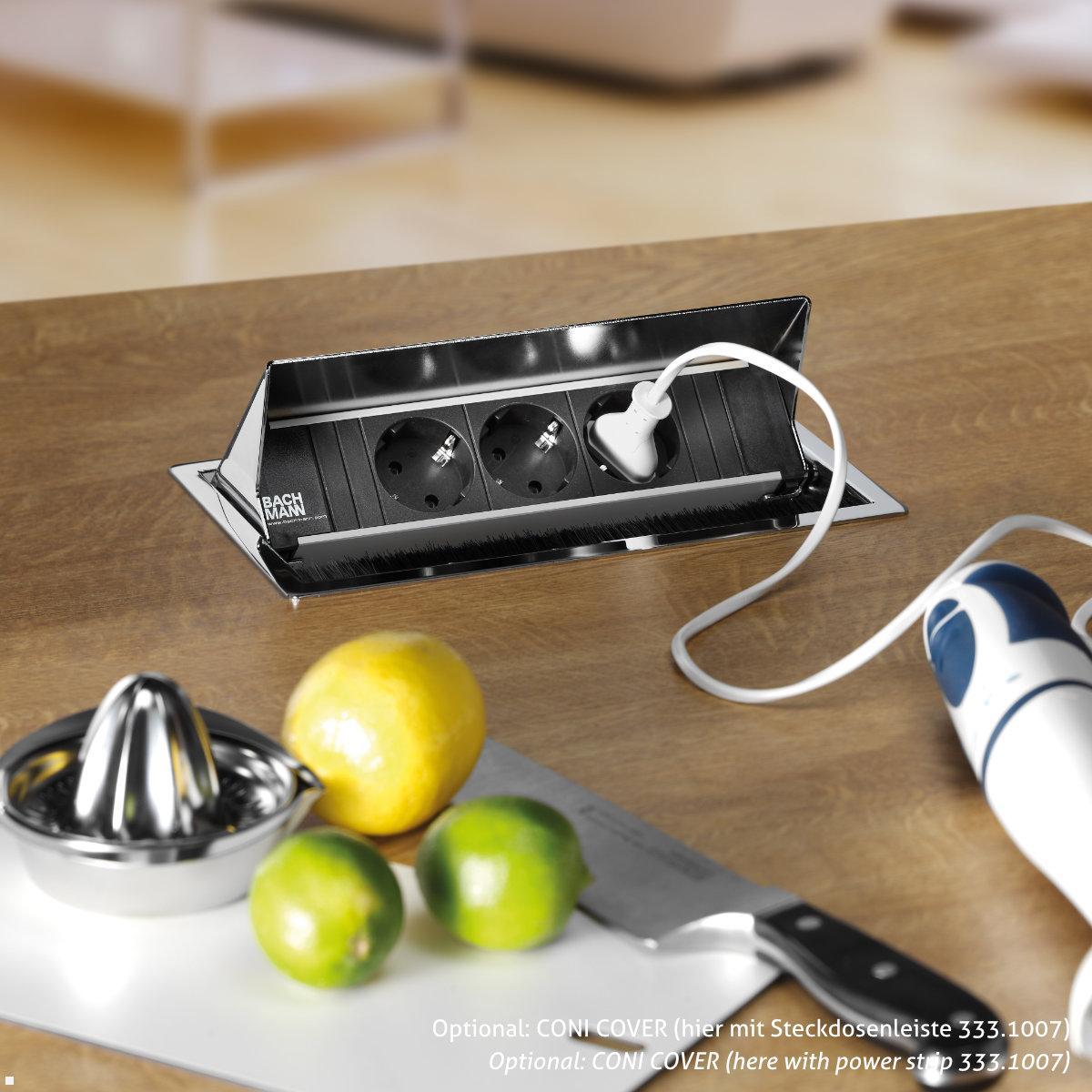 Bachmann CONI 4-fach Steckdoseneinheit 2x Steckdose 1x USB-Charger A/C 1x Custom Modul (912.08730), Tischeinbau (Abb. ähnlich) Bachmann CONI 4-fach Steckdoseneinheit 2x Steckdose 1x USB-Charger A/C 1x Custom Modul (912.08730), Tischeinbau (Abb. ähnlich)