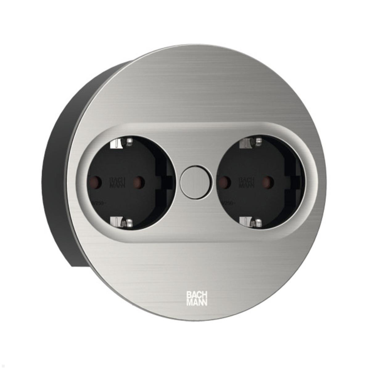 Bachmann TWIST 2, 2x Steckdose, rund (946.000) Edelstahl-Optik Bachmann TWIST 2, 2x Steckdose, rund (946.000) Edelstahl-Optik