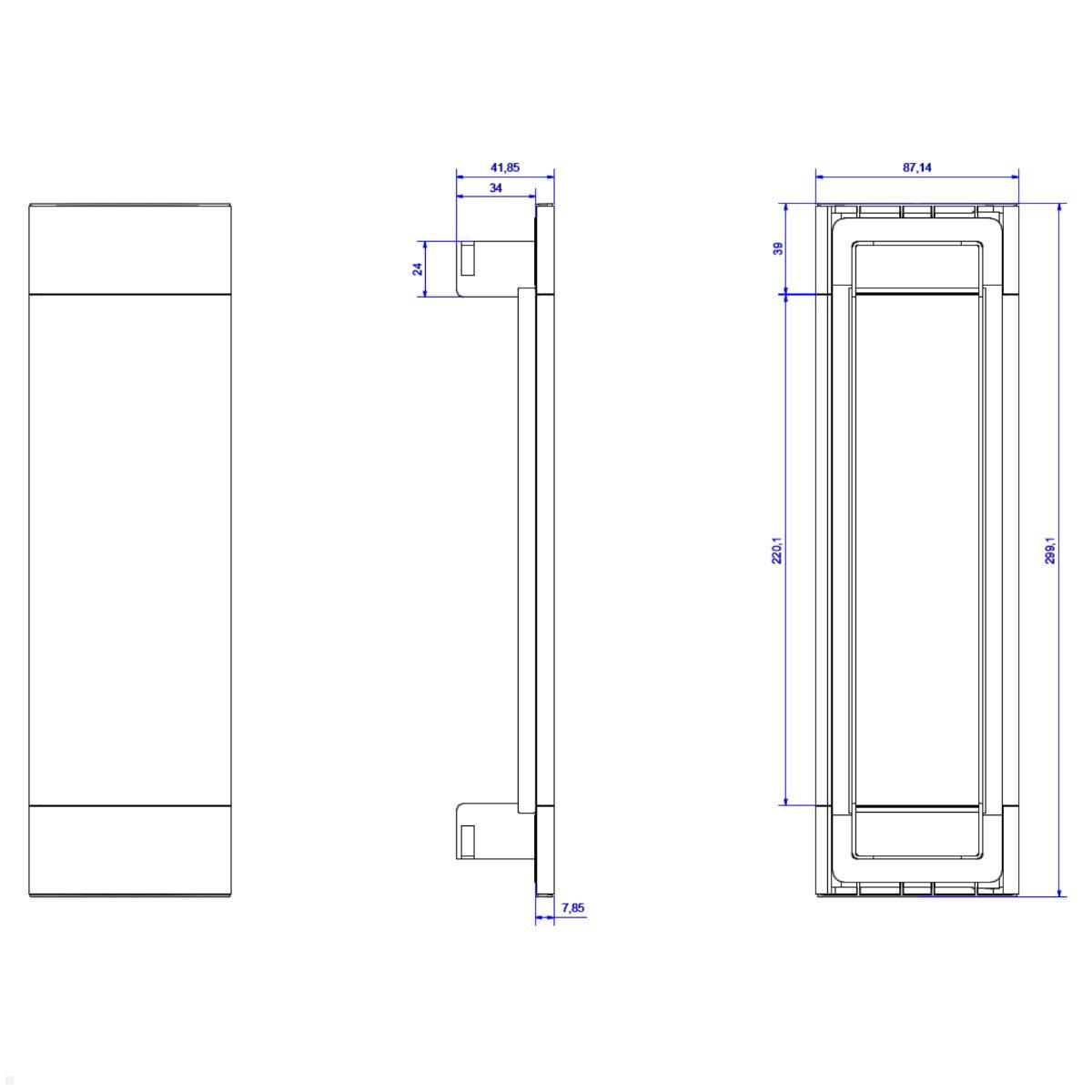 Bachmann Power Frame Cover 4-fach, schwarz (915.028), technische Zeichnung Bachmann Power Frame Cover 4-fach, schwarz (915.028), technische Zeichnung
