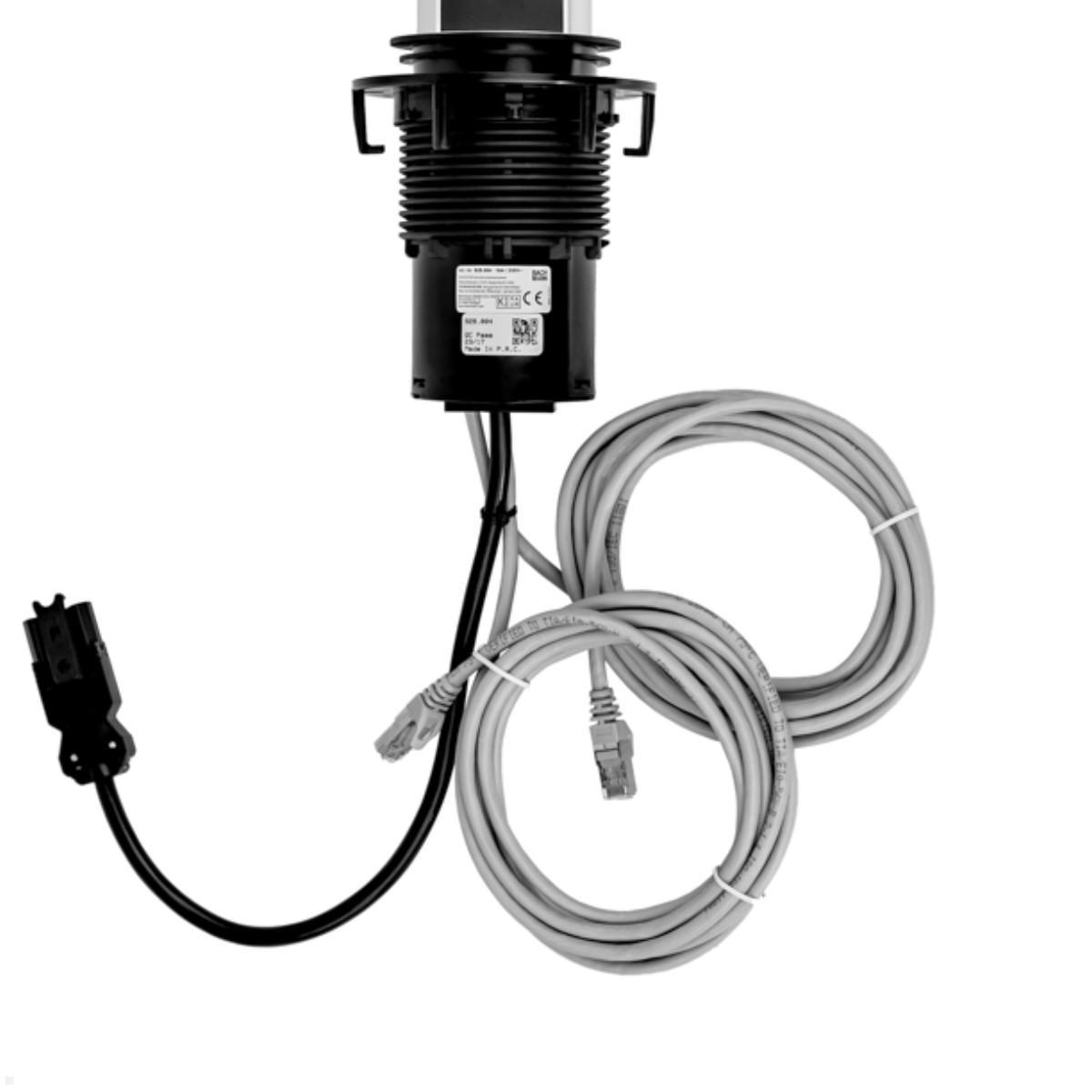 Bachmann ELEVATOR versenkbare Steckdose mit 2x CAT6A (928.0040), Kabel Bachmann ELEVATOR versenkbare Steckdose mit 2x CAT6A (928.0040), Kabel