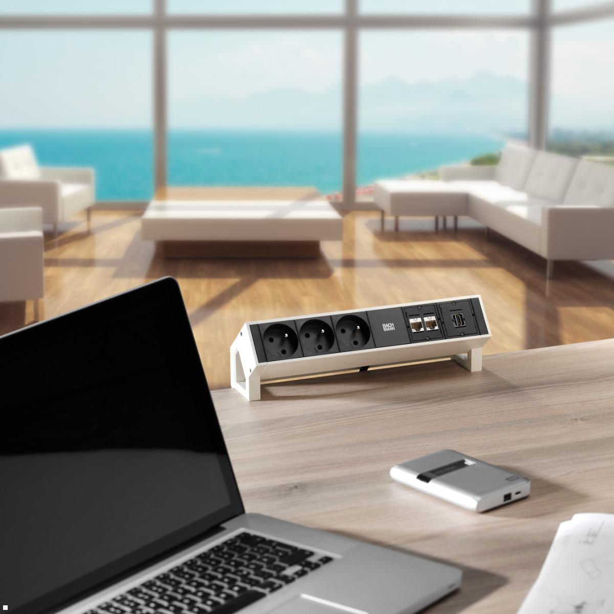 Bachmann DESK 2 - 2x Steckdose mit USB Charger A/C 2x CAT7 (902.9351), Anwendungsbeispiel