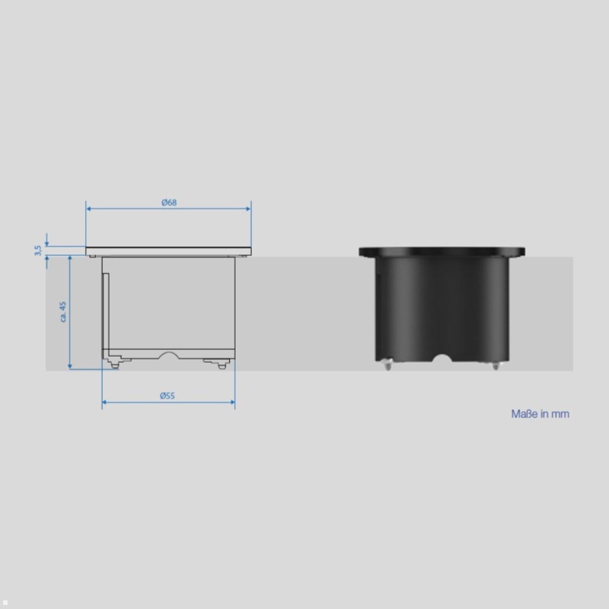 Bachmann PIX Einbau USB-Charger USB-C/USB-C, Ladegerät Unterputz (BM939094), PIX Einbaumaße
