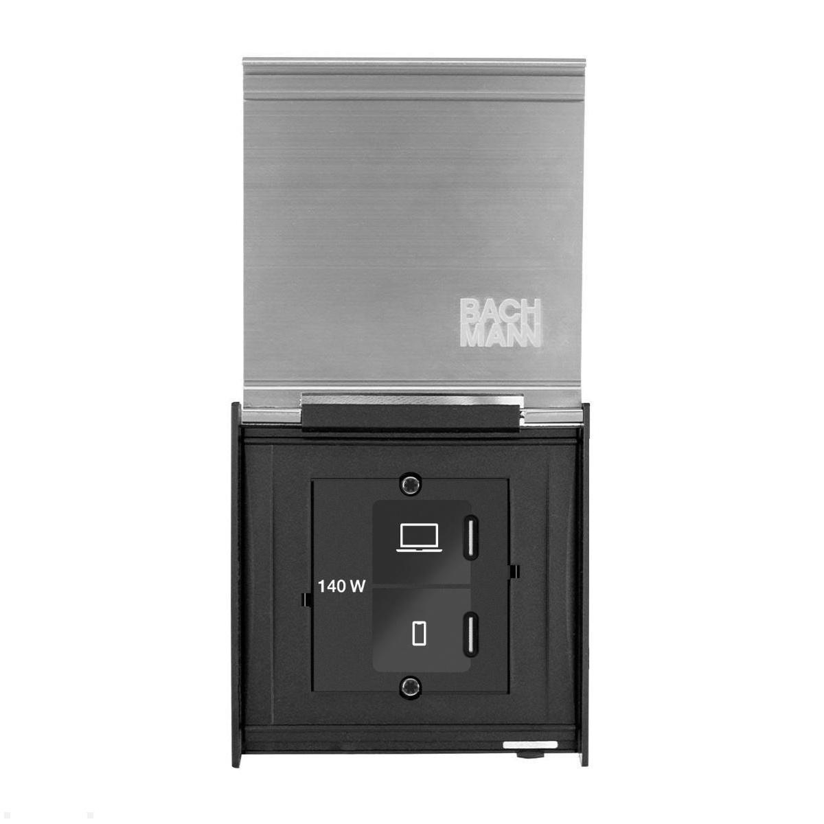 Bachmann KAPSA XXS USB-Charger C/C/C, Deckel Edelstahl Optik (BCM001E)