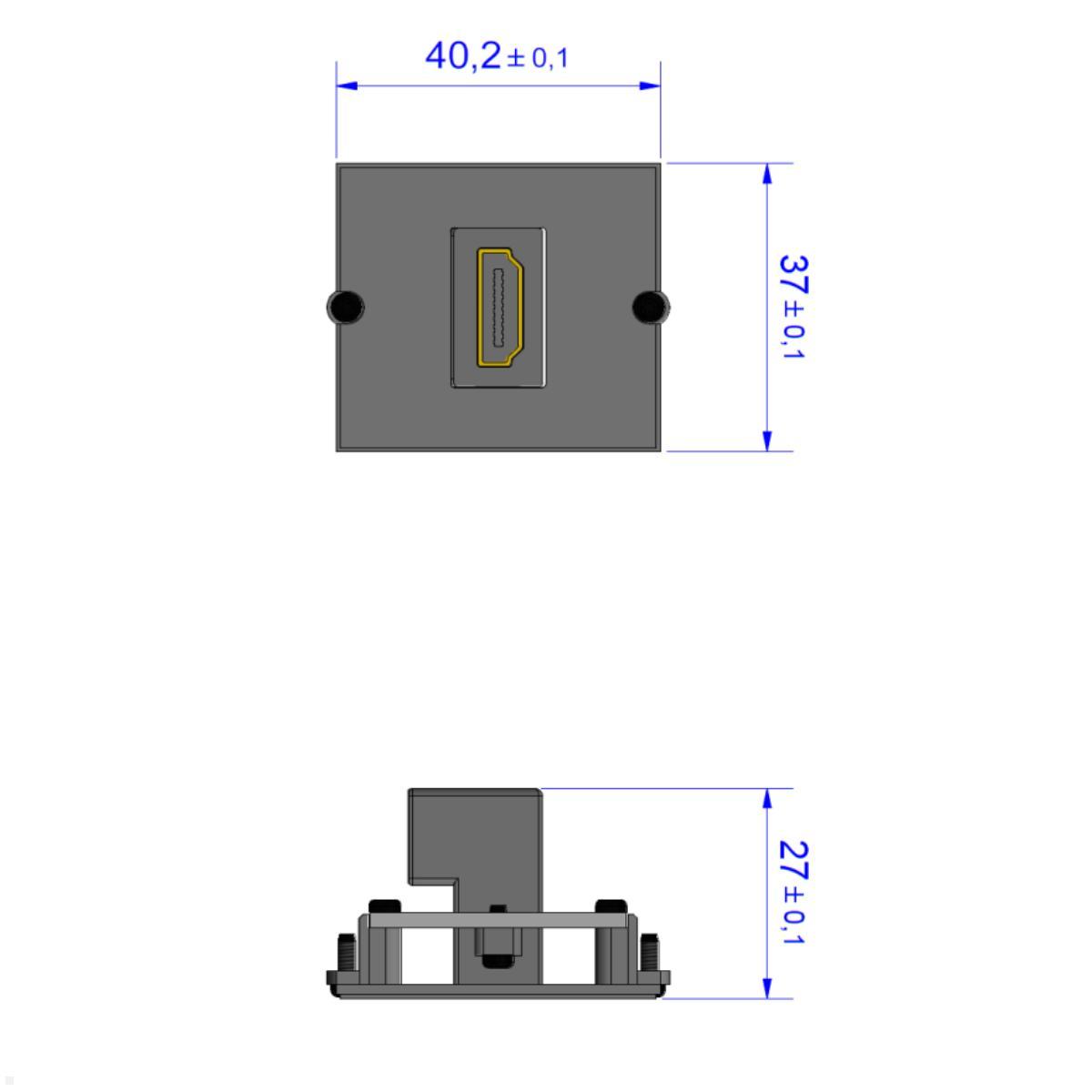 Bachmann Custom Modul HDMI Buchse/Buchse (917.146), Skizze Bachmann Custom Modul HDMI Buchse/Buchse (917.146), Skizze