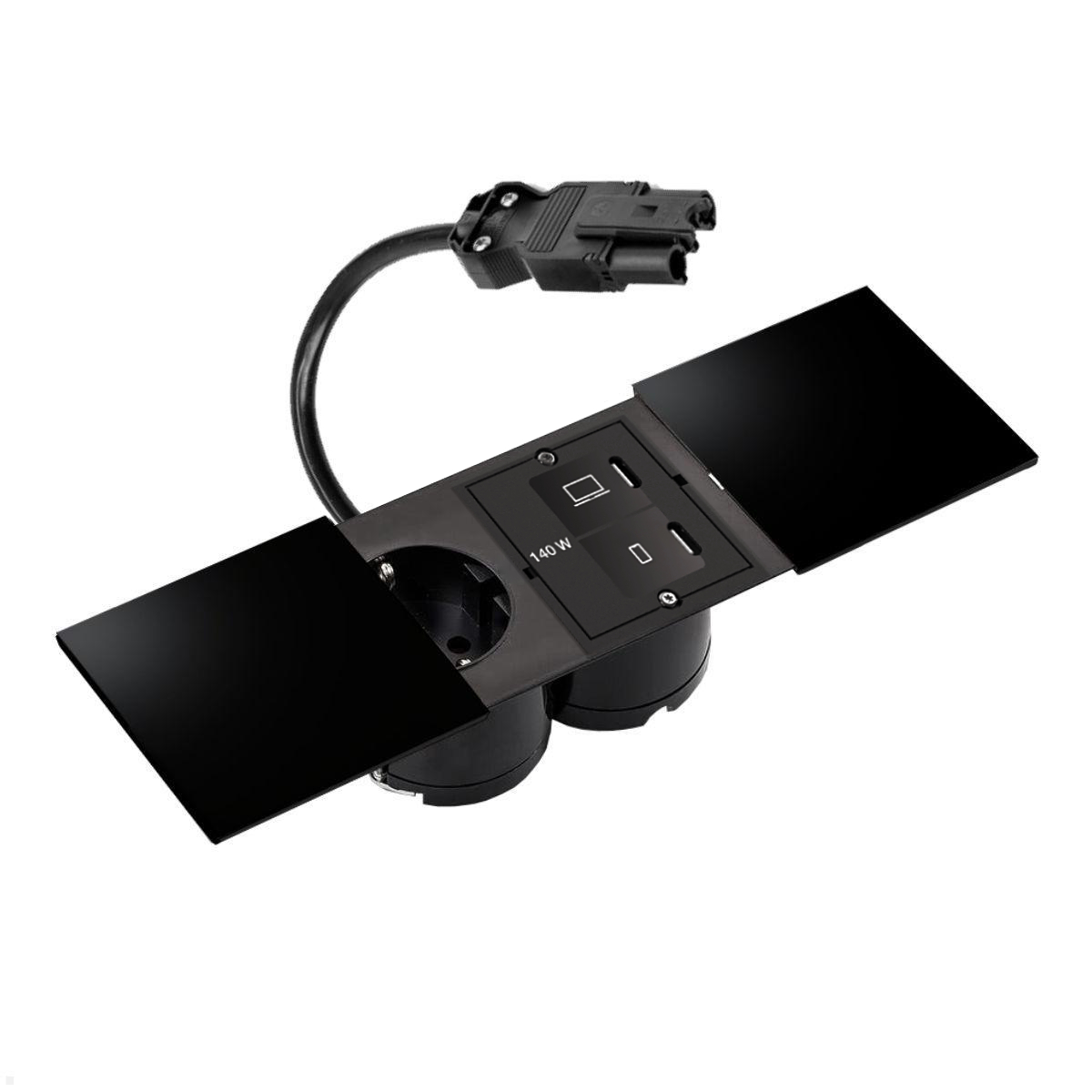 Bachmann DUE USB-C Einbausteckdose, schwarz