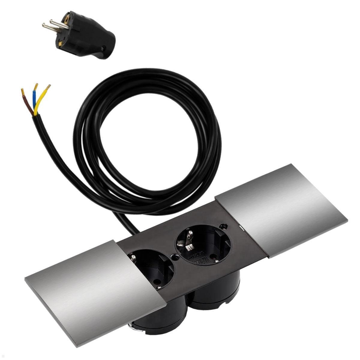 Bachmann DUE 2-fach Steckdose mit Zuleitung, Deckel Edelstahl (929.000DE) Bachmann DUE 2-fach Steckdose mit Zuleitung, Deckel Edelstahl (929.000DE)