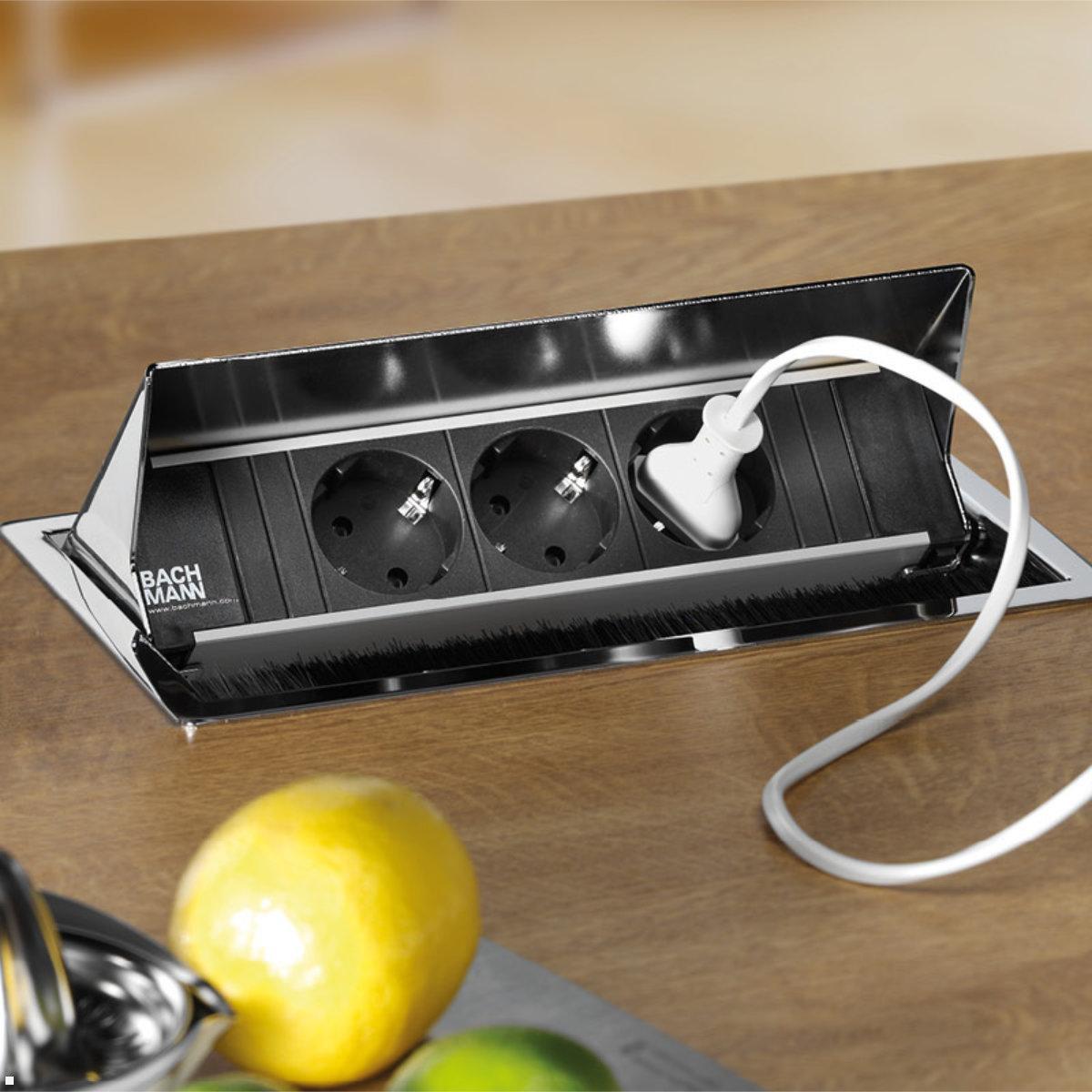 Bachmann CONI Modulträger 3-fach 2x Steckdose 1x USB-Charger A/C (912.233), Küche, Abb. ähnlich Bachmann CONI Modulträger 3-fach 2x Steckdose 1x USB-Charger A/C (912.233), Küche, Abb. ähnlich