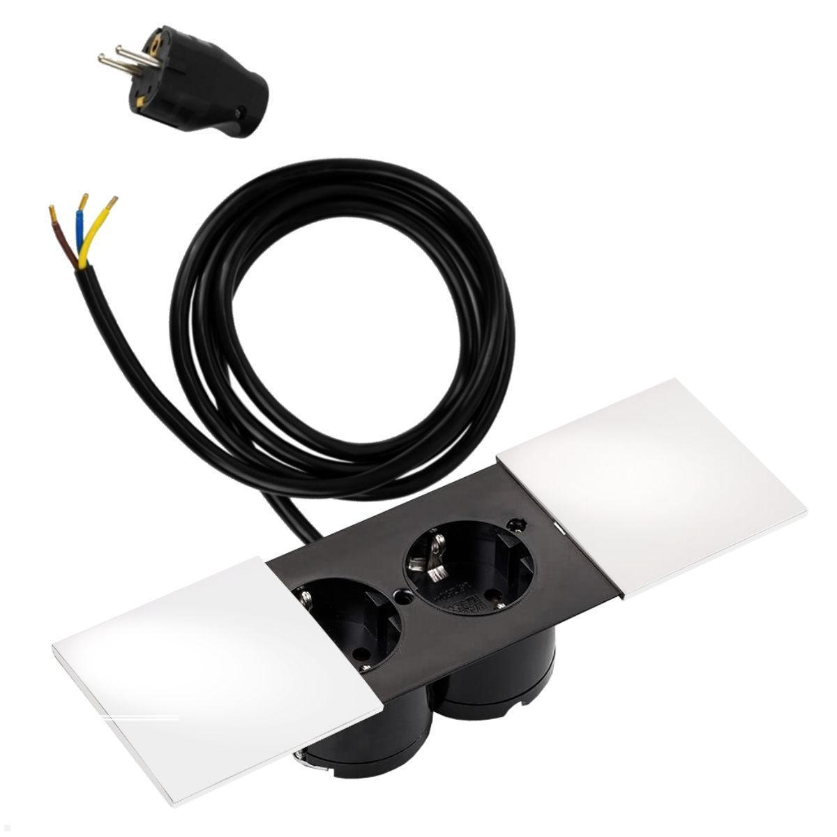 Bachmann DUE 2-fach Steckdose mit Zuleitung, Deckel weiß (929.000DW) Bachmann DUE 2-fach Steckdose mit Zuleitung, Deckel weiß (929.000DW)