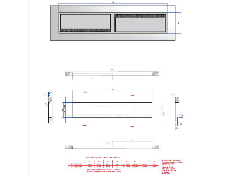 Bachmann CONI DUO 911.026 Einbaurahmen Zeichnung Bachmann CONI DUO 911.026 Einbaurahmen Zeichnung
