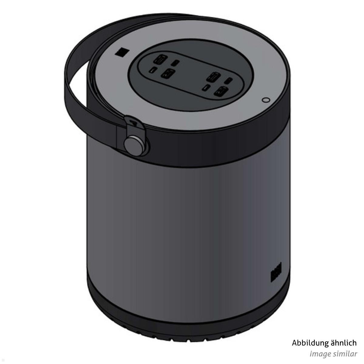 Bachmann MOV:E Power Unit 4x USB A/C Charger mit Schloss Adapter, weiß (BM0011025), Zeichnung