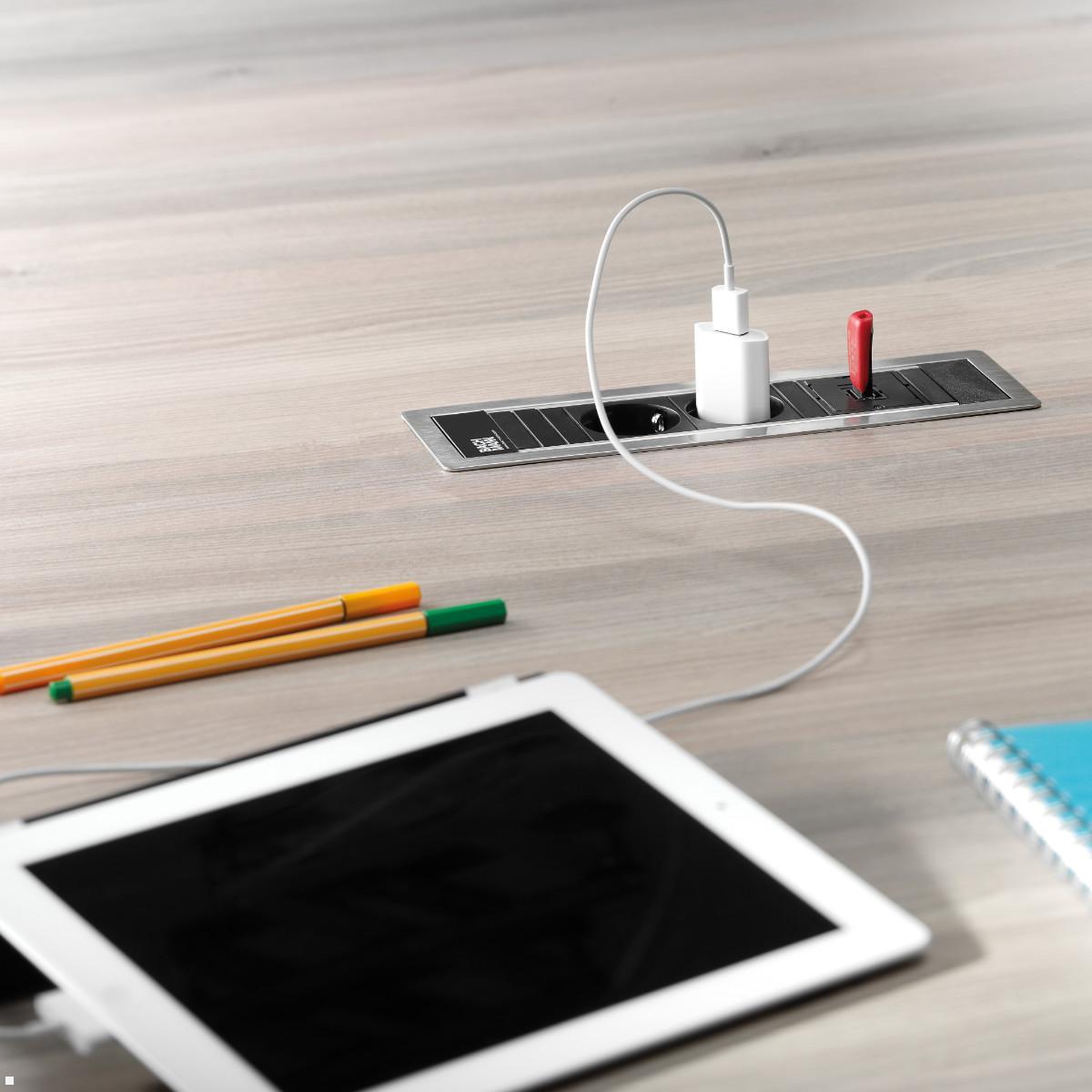 Bachmann Power Frame 4-fach 2x Steckdose 1x USB-Charger A/C 1x CM (916.504), Büro Bachmann Power Frame 4-fach 2x Steckdose 1x USB-Charger A/C 1x CM (916.504), Büro