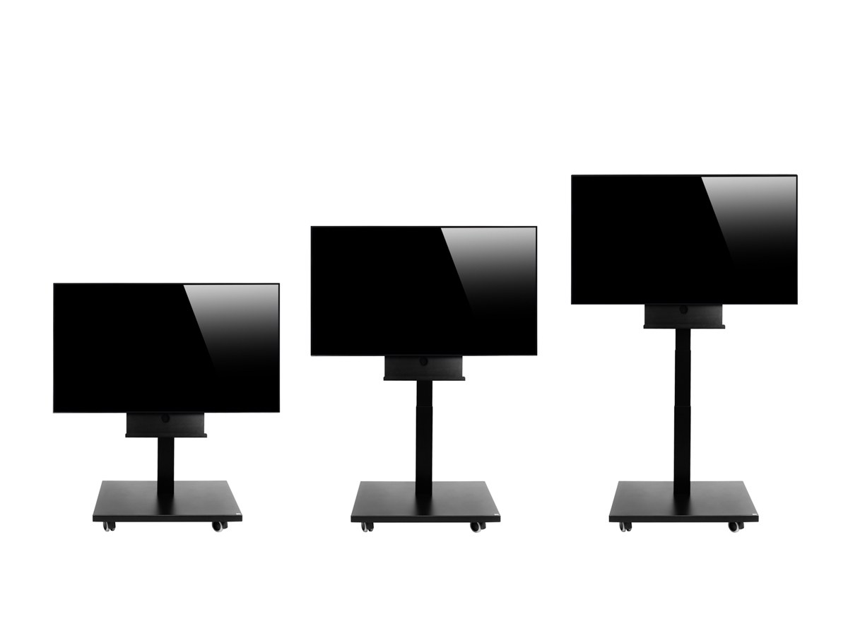 Bachmann Autarker Monitor mit Trolley Digital Signage, schwarz (701.0003) Höhenverstellbar