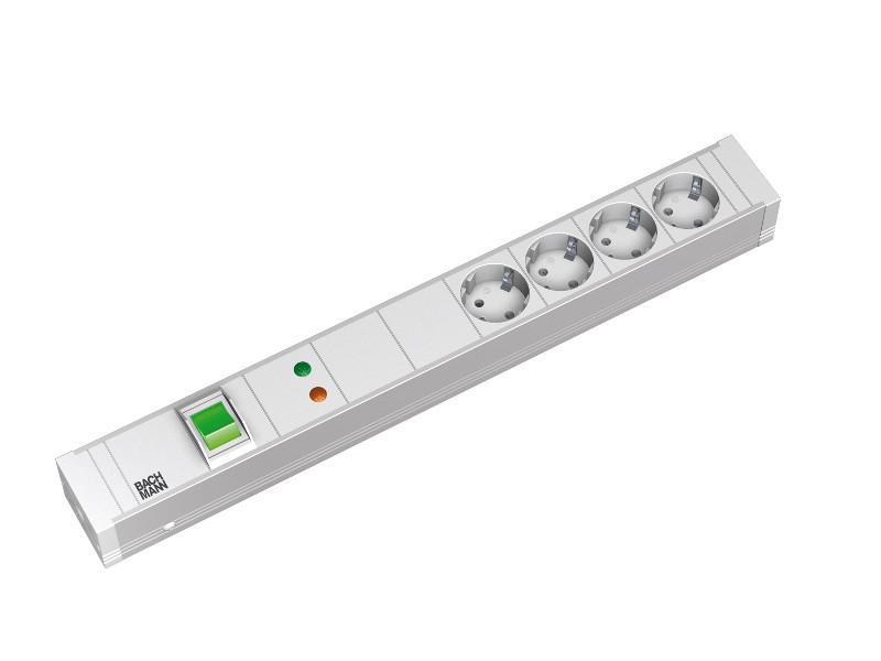 Bachmann 19 Zoll Steckdosenleiste 4x Steckdose 1x Schalter 1,5HE (331.0202) Bachmann 19 Zoll Steckdosenleiste 4x Steckdose 1x Schalter 1,5HE (331.0202)