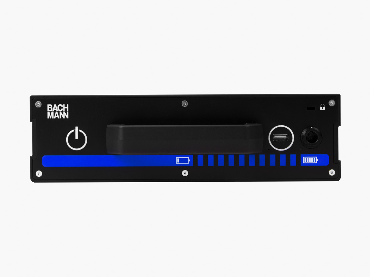 Bachmann Autarker Monitor mit Trolley Digital Signage, schwarz (701.0003) Akku Pack