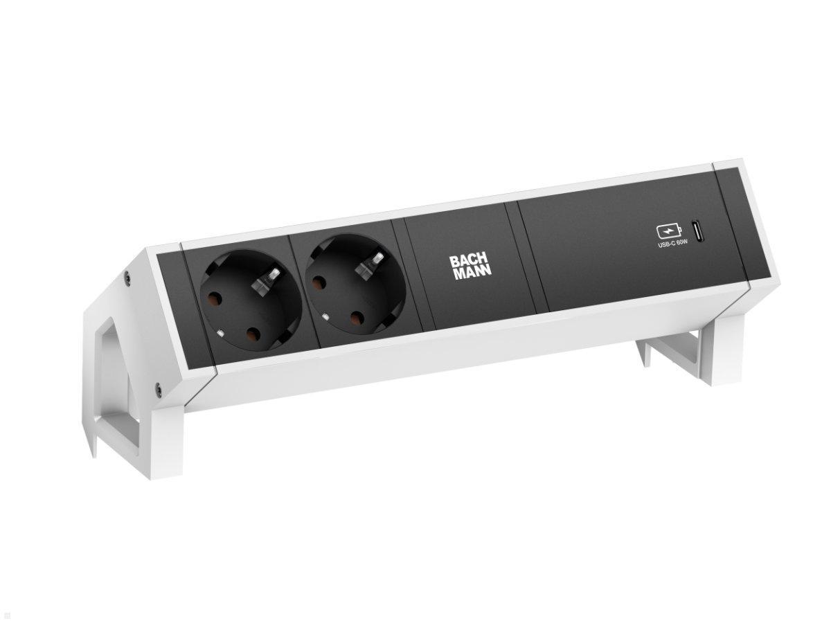 Bachmann DESK 2, 2x Steckdose, 1 USB-C Charger 60 W (902.934) weiß Bachmann DESK 2, 2x Steckdose, 1 USB-C Charger 60 W (902.934) weiß