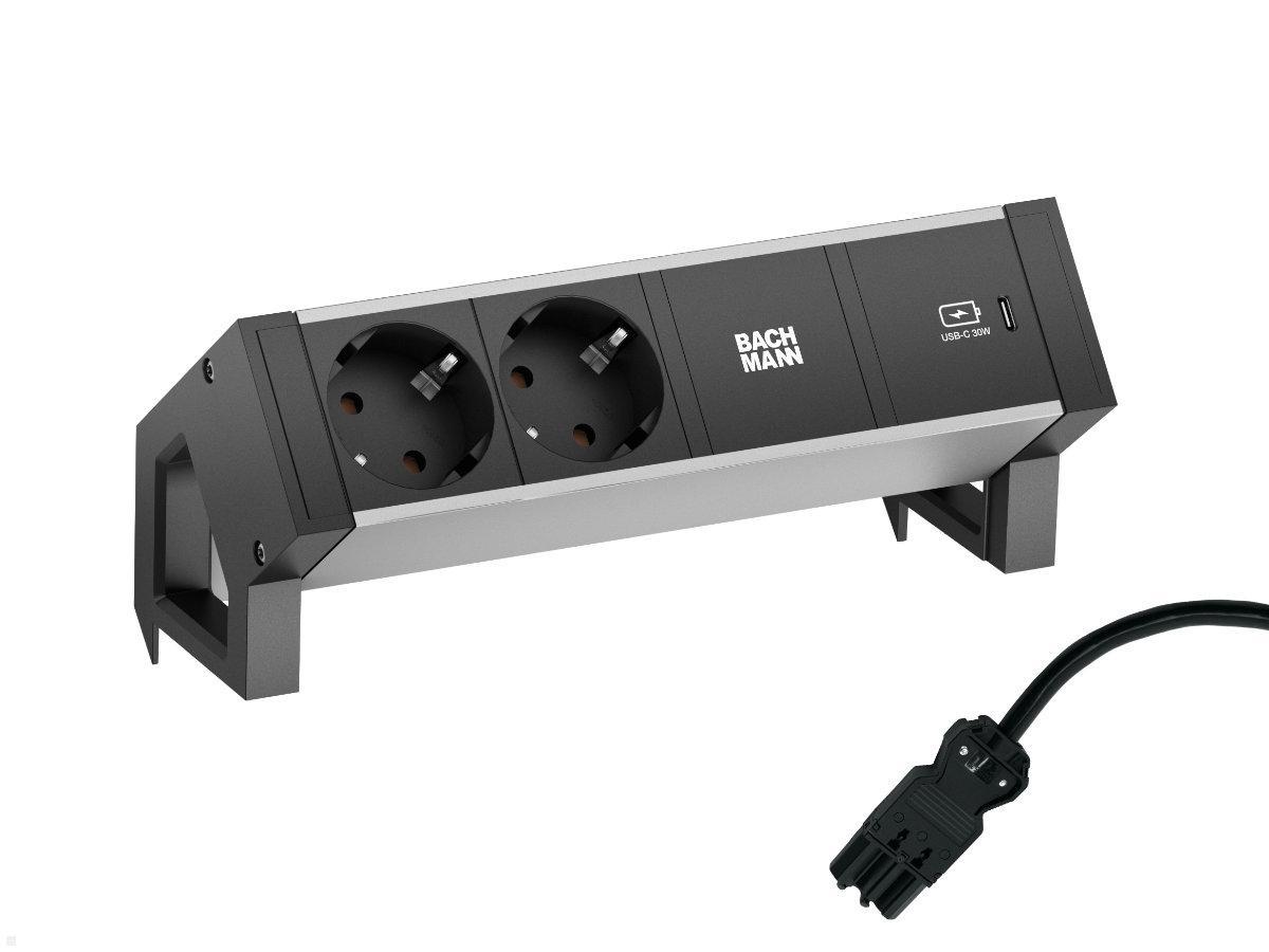 https://www.bachmann24.com/media/6b/02/20/1698724623/bachmann-desk-2-2x-steckdose-1-usb-charger-30-w-937-302-alublack-1.jpg