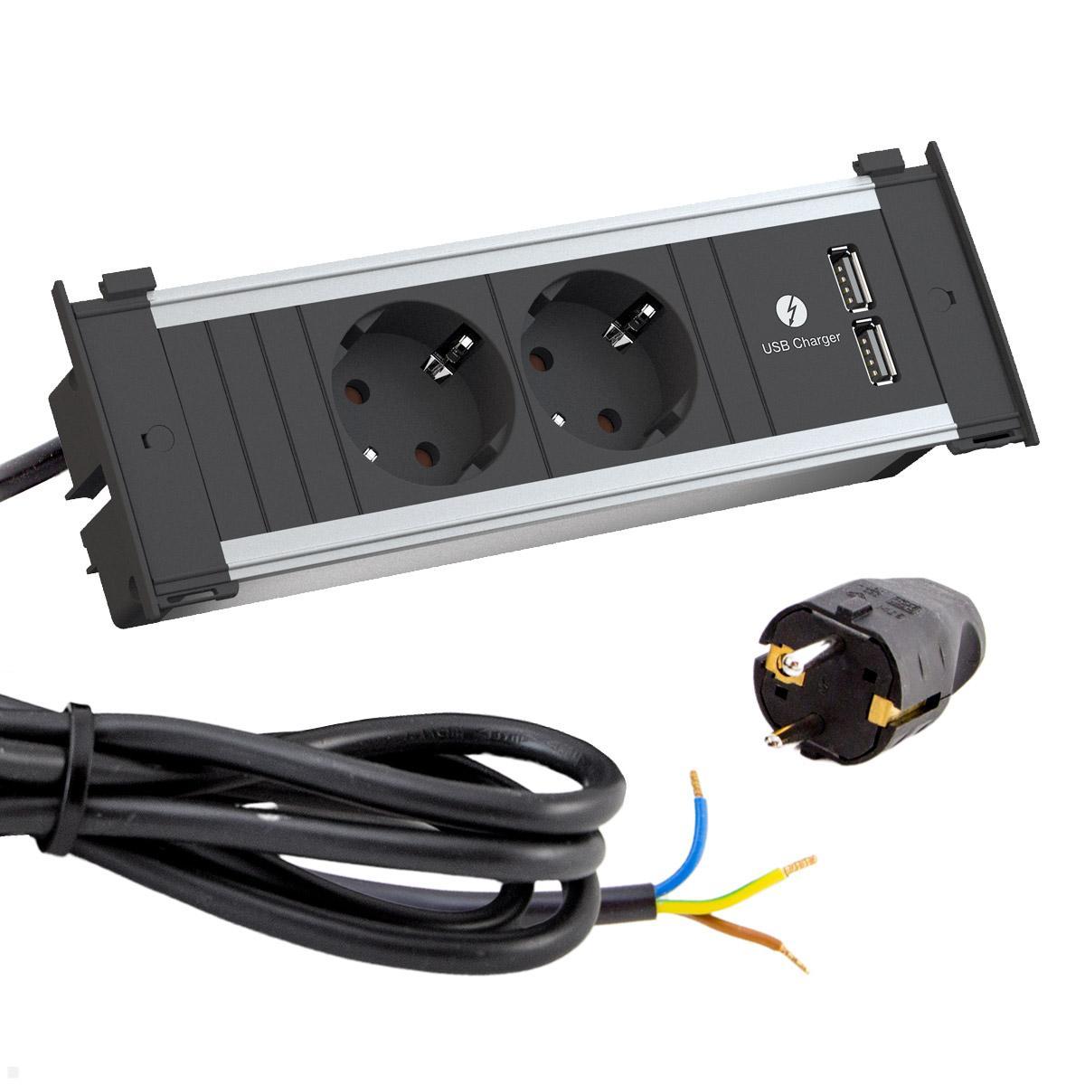 Bachmann KAPSA 2x Steckdose 1x USB Charger mit Stromzuleitung (927.001) Bachmann KAPSA 2x Steckdose 1x USB Charger mit Stromzuleitung (927.001)