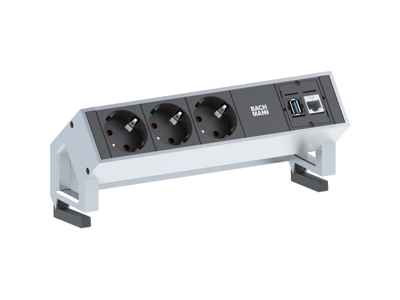 Bachmann DESK 2 Steckdosenleiste 1x CAT6 1x USB weiß 902.301