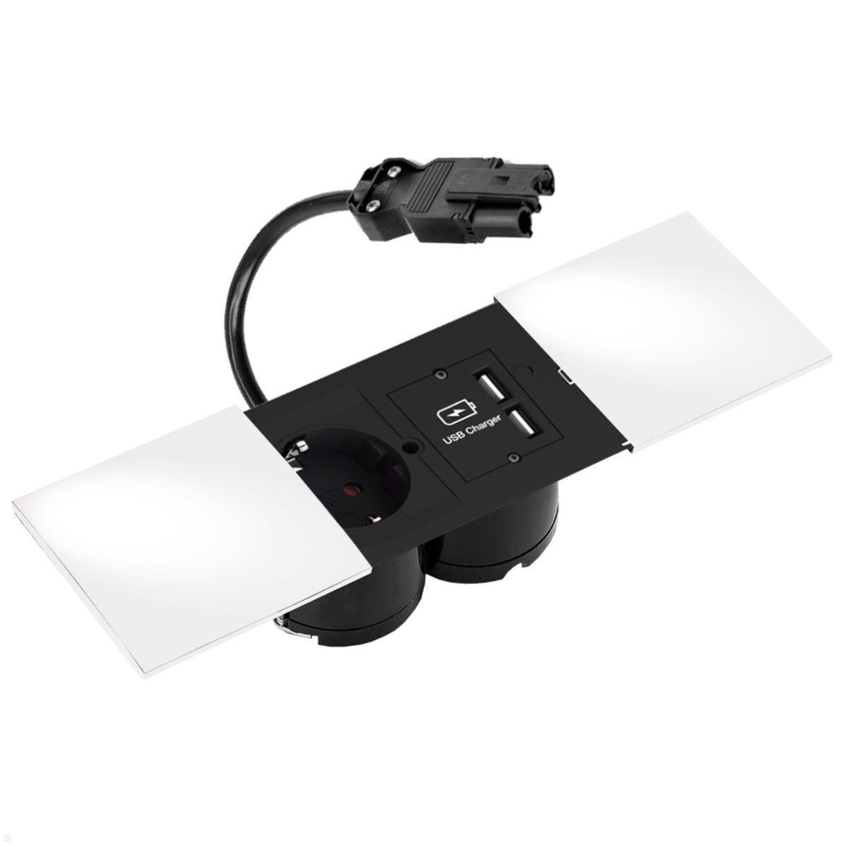 Bachmann DUE Steckdose, USB-A Doppelcharger, Deckel, weiß (929.040DW) Bachmann DUE Steckdose, USB-A Doppelcharger, Deckel, weiß (929.040DW)