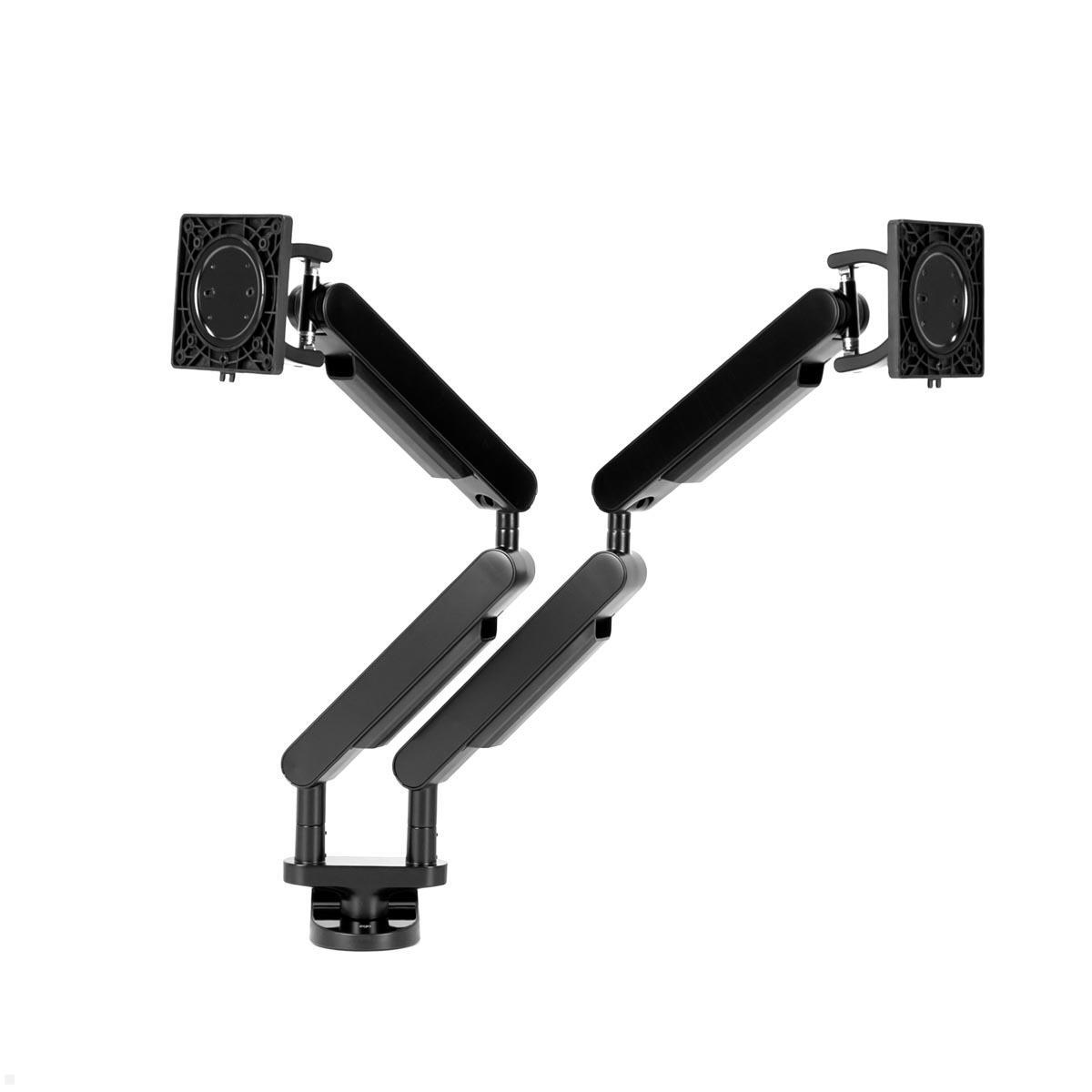 Bachmann ZG2 Dual Monitor Tischhalterung mit Tischklemme, schwarz (BM0013678), separat verstellbar