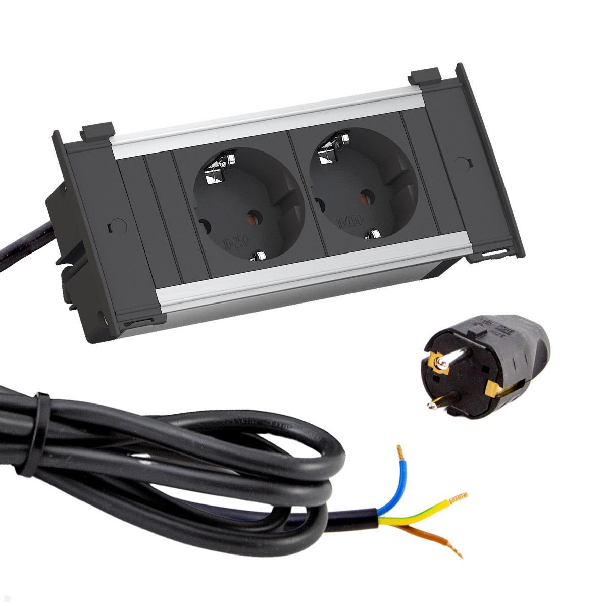 Bachmann KAPSA 2x Steckdose XS mit Stromzuleitung (927.200) Bachmann KAPSA 2x Steckdose XS mit Stromzuleitung (927.200)