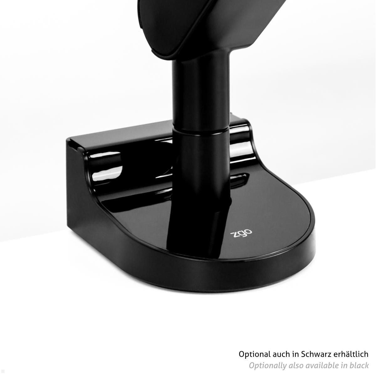 Bachmann ZG1 Monitorhalterung mit Tischklemme 17-34 Zoll, weiß, Detail Standfuß Bachmann ZG1 Monitorhalterung mit Tischklemme 17-34 Zoll, weiß, Detail Standfuß