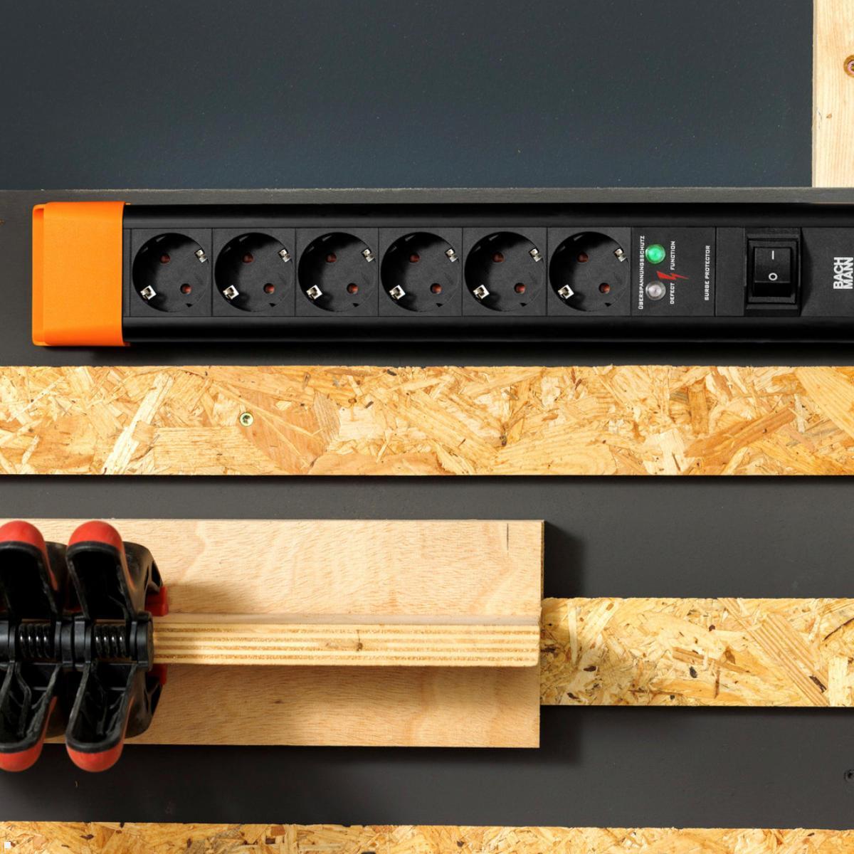 Bachmann CONNECTUS 4x Steckdose, 1x Schalter, 2m Zuleitung, schwarz/orange (BM005919), Anwendung