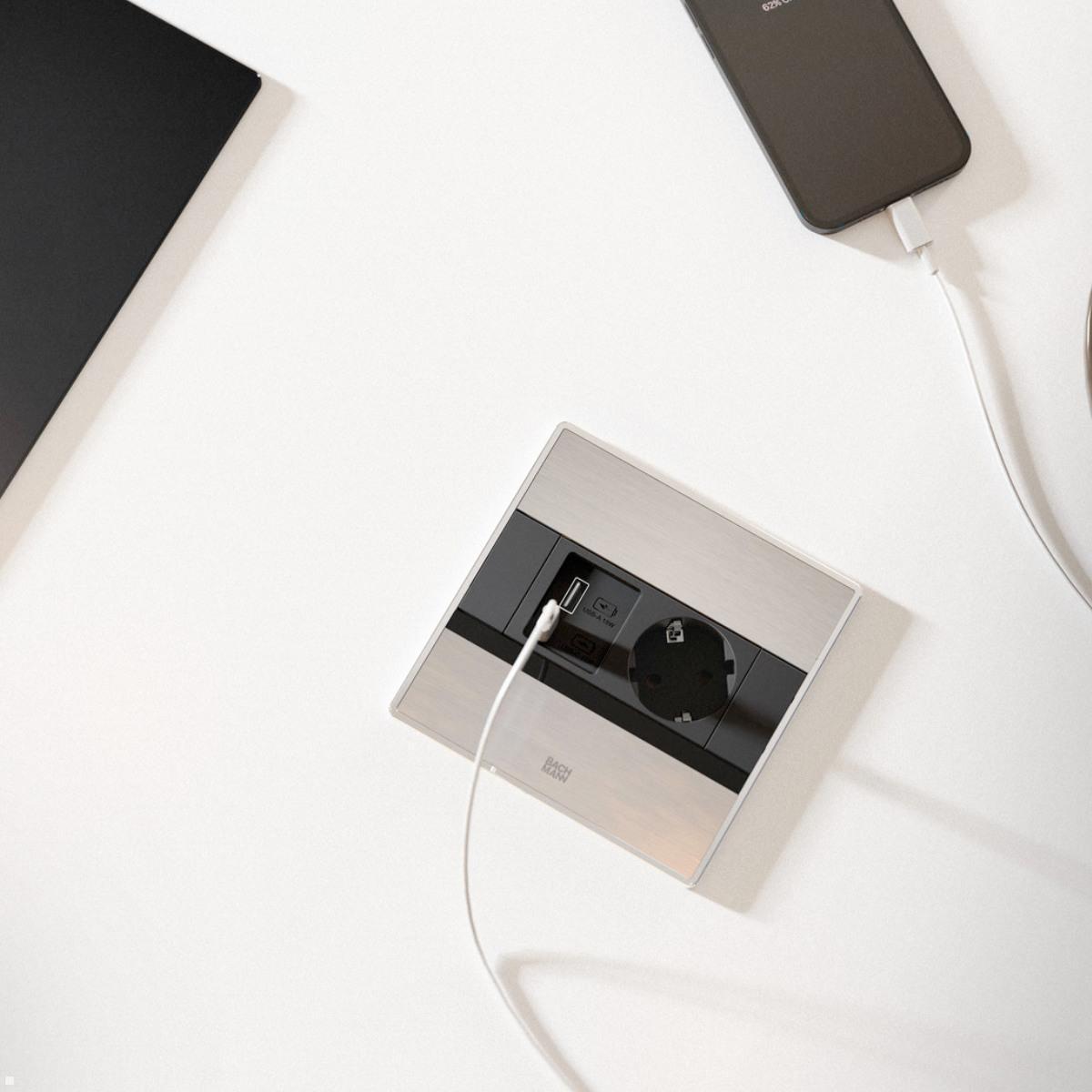 Bachmann SENSE Einbausteckdose 1x Steckdose, 1x USB-A, 1x USB-C (2)