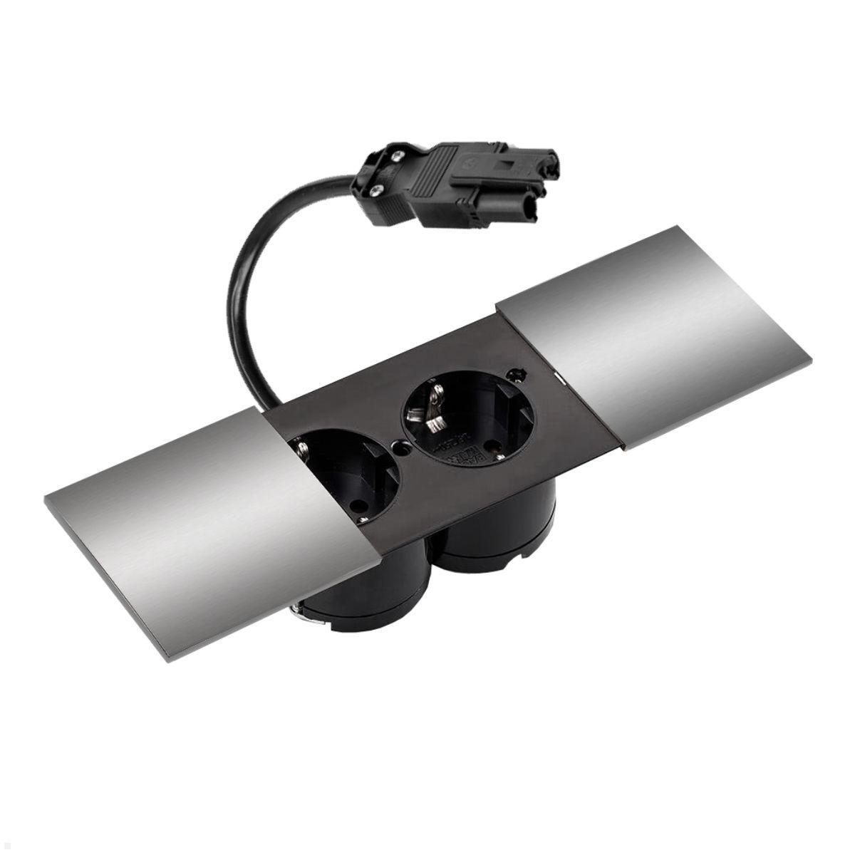 Bachmann DUE 2-fach Steckdose mit GST18 Zuleitung, Deckel Edelstahl (929.010DE) Bachmann DUE 2-fach Steckdose mit GST18 Zuleitung, Deckel Edelstahl (929.010DE)