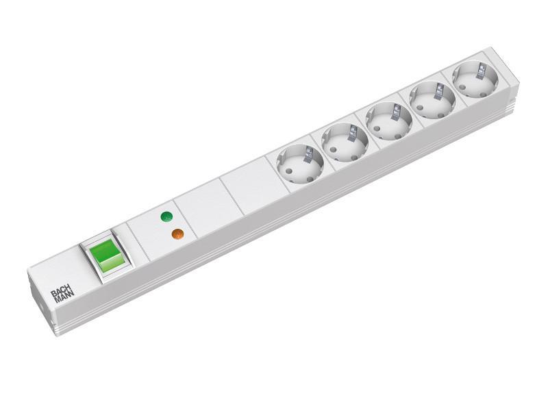 Bachmann 19 Zoll Steckdosenleiste 5x Steckdose 1x Schalter GVS 1HE (333.403) Bachmann 19 Zoll Steckdosenleiste 5x Steckdose 1x Schalter GVS 1HE (333.403)