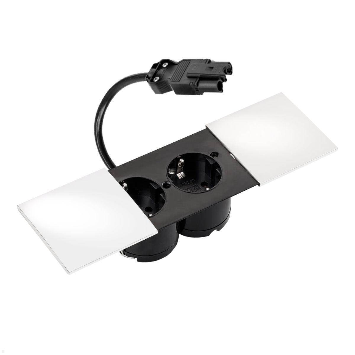 Bachmann DUE 2-fach Steckdose mit GST18 Zuleitung, Deckel weiß (929.010DW) Bachmann DUE 2-fach Steckdose mit GST18 Zuleitung, Deckel weiß (929.010DW)