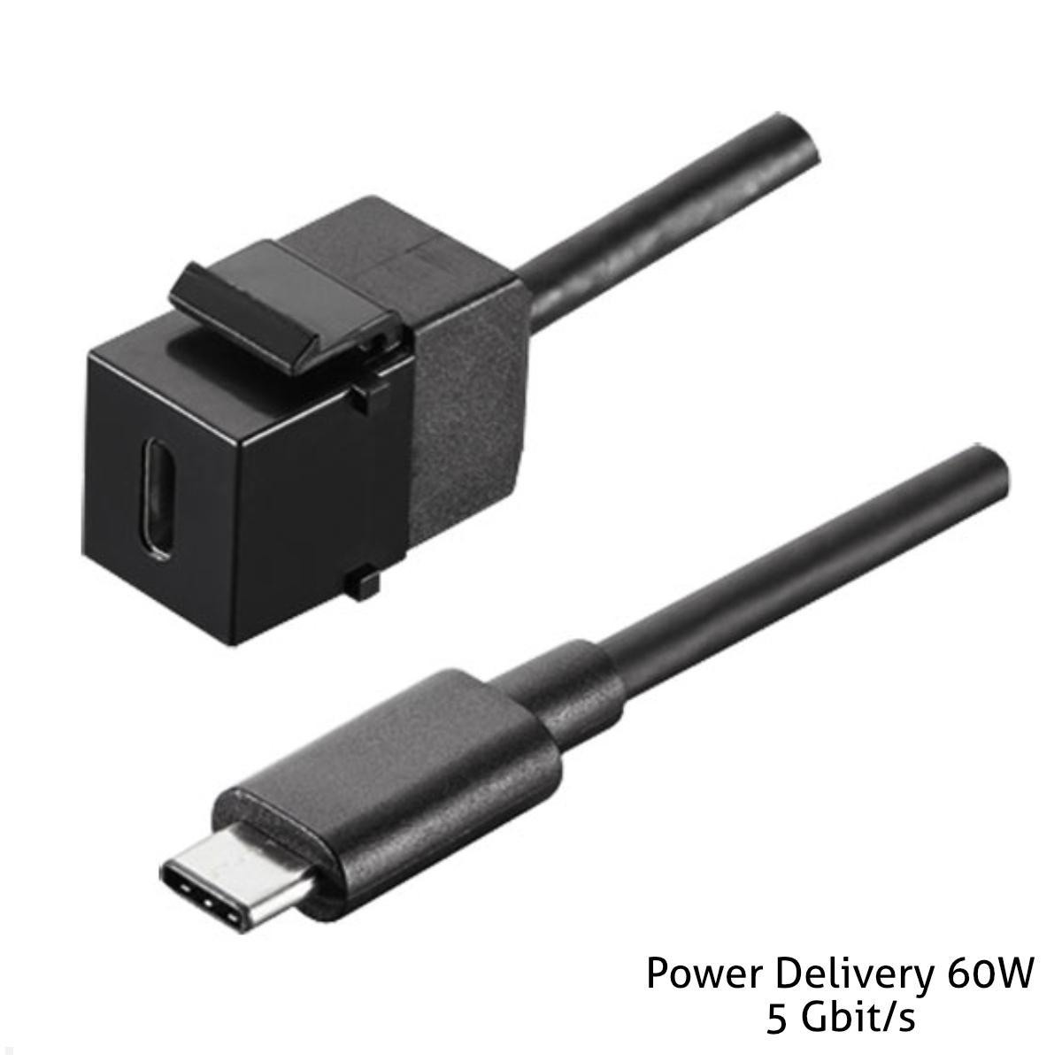 Bachmann Keystone USB-C 3.1 Modul PD 60W Buchse/Stecker (917.1212) Bachmann Keystone USB-C 3.1 Modul PD 60W Buchse/Stecker (917.1212)