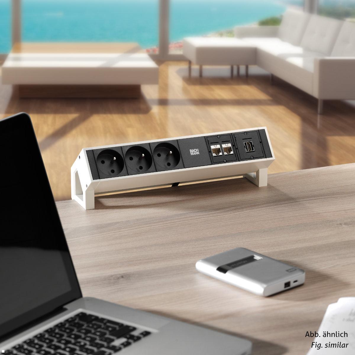 Bachmann DESK 2 2x Steckdose 2x USB Charger 2x CAT6a (902.358), Schreibtisch Steckdose Bachmann DESK 2 2x Steckdose 2x USB Charger 2x CAT6a (902.358), Schreibtisch Steckdose