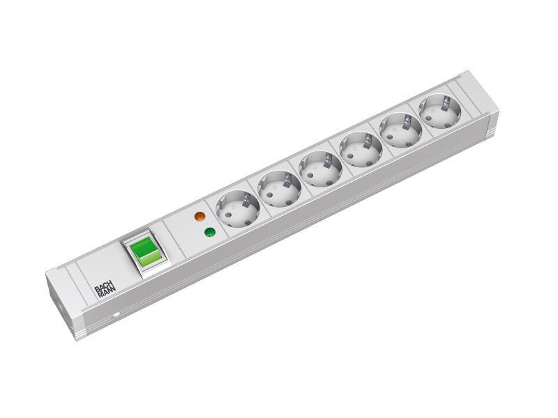 Bachmann 19 Zoll Steckdosenleiste 6x Steckdose 1x Schalter 1,5HE (333.005) Bachmann 19 Zoll Steckdosenleiste 6x Steckdose 1x Schalter 1,5HE (333.005)