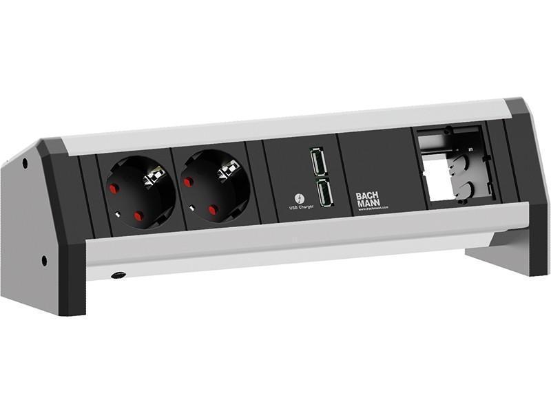 Bachmann DESK 1 1x USB-Charger 2x Steckdose 1x Custom Modul 902.0182