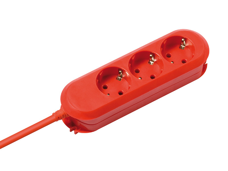 Bachmann SMART 3x Steckdosenleiste Zuleitung 3m 388.371 rot VDE geprüft Bachmann SMART 3x Steckdosenleiste Zuleitung 3m 388.371 rot VDE geprüft
