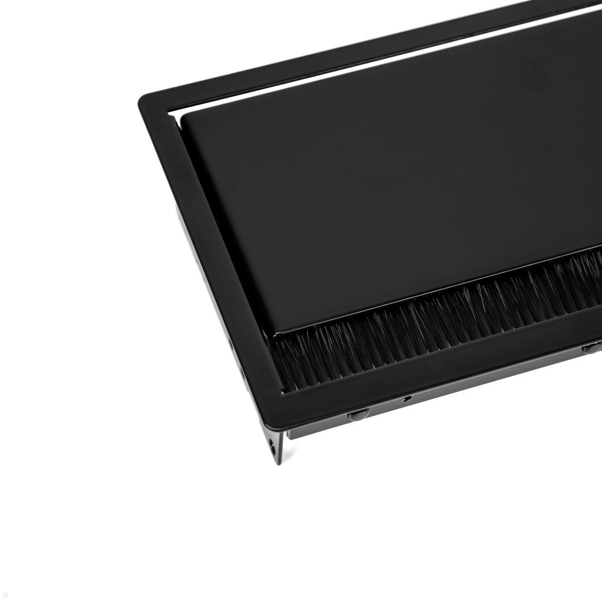 Bachmann CONI DUO Einbaurahmen lang, 2x 6-fach (911.048) schwarz, Detail Bürsten Bachmann CONI DUO Einbaurahmen lang, 2x 6-fach (911.048) schwarz, Detail Bürsten