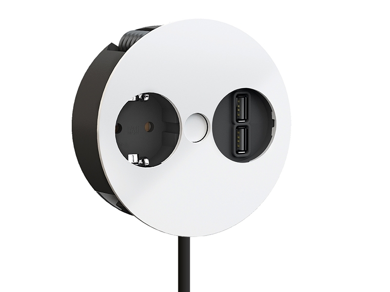 Bachmann Twist 1x Steckdose, 1x USB Charger (931.231) weiß matt Bachmann Twist 1x Steckdose, 1x USB Charger (931.231) weiß matt