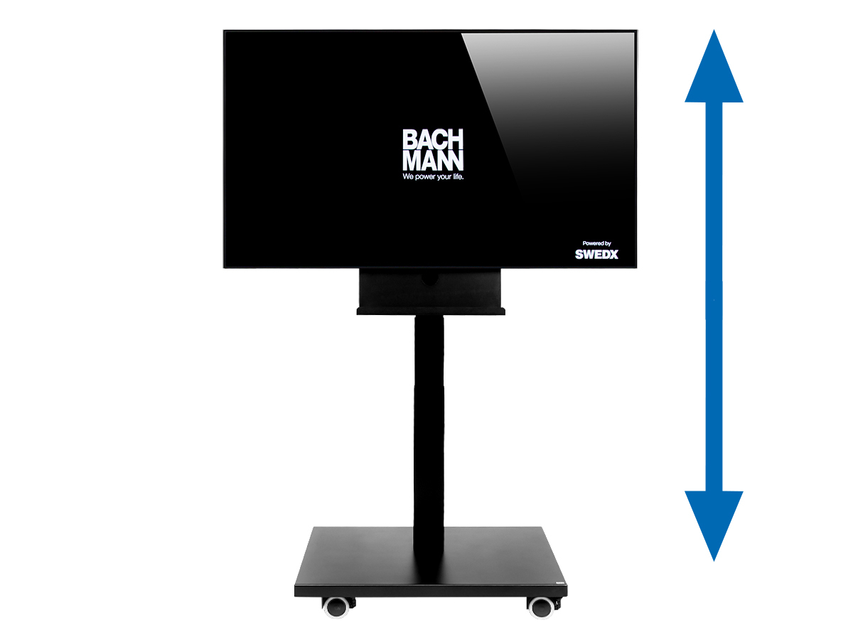 Bachmann Autarker Monitor mit Trolley Digital Signage, schwarz (701.0003)