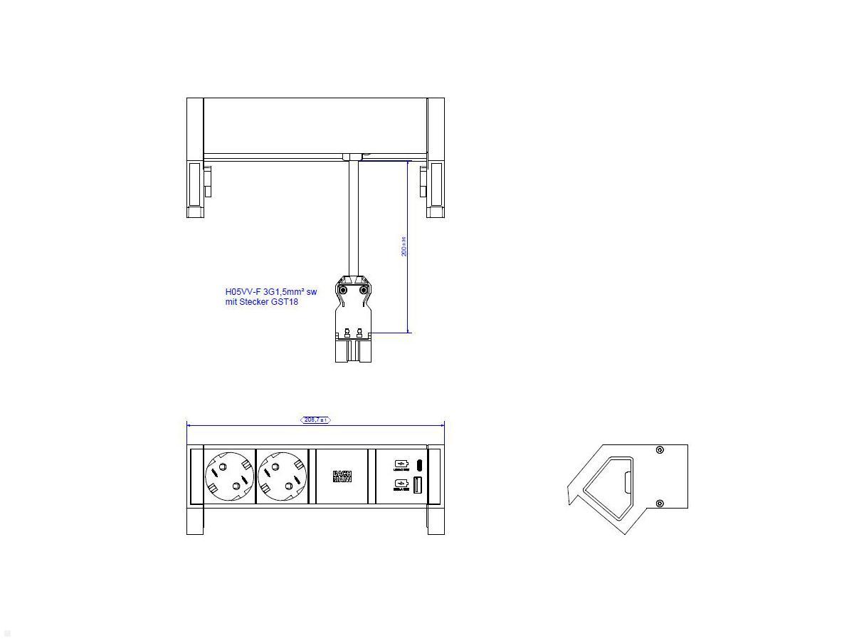 Steckdose mit USB-C, USB A Charger, Bachmann 902.0290